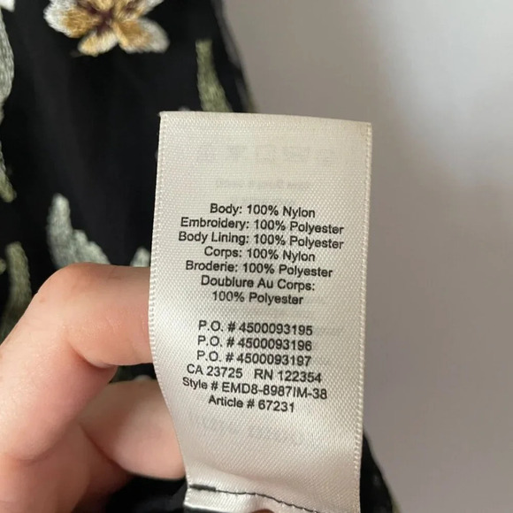 Aritzia Little Moon Cheyenne  Lace Floral Mini Dress Black Size XS - Picture 9 of 9